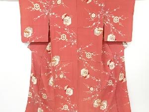 アンティーク　錦紗亀甲に桜模様着物